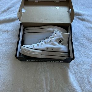 White Platform Women Converse Size 7